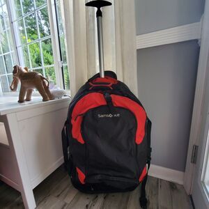 SAMSONITE CONVERTABLE LIGHTWEIGHT WHEELED BACKPACK ROLLER TRAVEL DUFFEL BAG